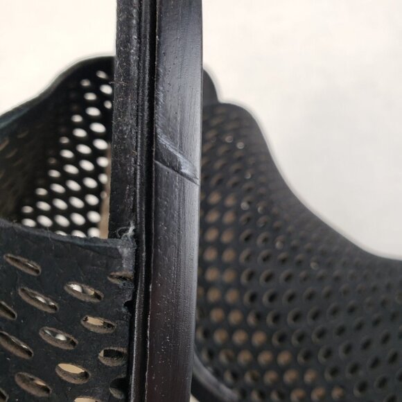 Vince Camuto Kensa Peep Toe Heeled Booties Black Perforated Low Side Size 11 - Picture 10 of 13